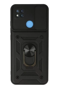 Xiaomi Redmi 9C Kılıf Pars Lens Yüzüklü Silikon - Siyah