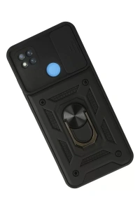 Xiaomi Redmi 9C Kılıf Pars Lens Yüzüklü Silikon - Siyah