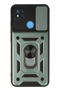 Xiaomi Redmi 9C Kılıf Pars Lens Yüzüklü Silikon - Yeşil