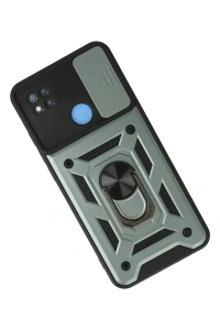 Xiaomi Redmi 9C Kılıf Pars Lens Yüzüklü Silikon - Yeşil