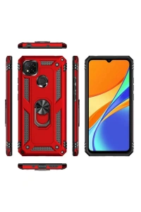 Xiaomi Redmi 9C Kılıf Sofya Yüzüklü Silikon Kapak - Rose