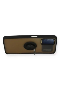 Xiaomi Redmi 9T Kılıf Montreal Yüzüklü Silikon Kapak - Siyah