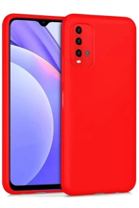 Xiaomi Redmi 9T Kılıf Nano içi Kadife Silikon - Kırmızı