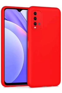 Xiaomi Redmi 9T Kılıf Nano içi Kadife Silikon - Kırmızı