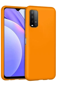 Xiaomi Redmi 9T Kılıf Nano içi Kadife Silikon - Turuncu