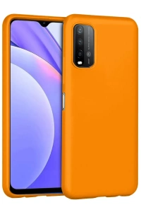 Xiaomi Redmi 9T Kılıf Nano içi Kadife Silikon - Turuncu