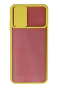 Xiaomi Redmi 9T Kılıf Palm Buzlu Kamera Sürgülü Silikon - Sarı