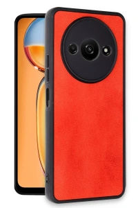 Xiaomi Redmi A3 4G Kılıf Aras Deri Kapak - Kırmızı