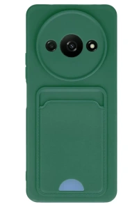Xiaomi Redmi A3 4G Kılıf Kelvin Kartvizitli Silikon - Koyu Yeşil