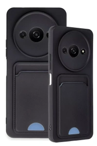 Xiaomi Redmi A3 4G Kılıf Kelvin Kartvizitli Silikon - Siyah
