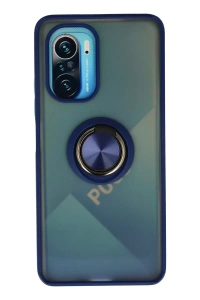 Xiaomi Redmi K40 Kılıf Montreal Yüzüklü Silikon Kapak - Lacivert