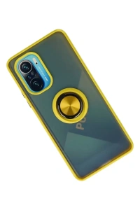 Xiaomi Redmi K40 Kılıf Montreal Yüzüklü Silikon Kapak - Sarı