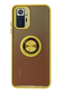 Xiaomi Redmi Note 10 Kılıf Montreal Yüzüklü Silikon Kapak - Sarı