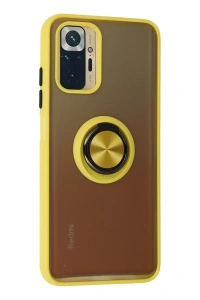Xiaomi Redmi Note 10 Kılıf Montreal Yüzüklü Silikon Kapak - Sarı