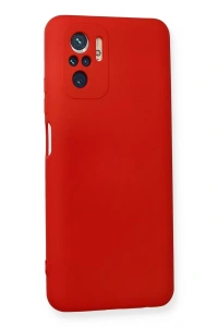 Xiaomi Redmi Note 10 Kılıf Nano içi Kadife Silikon - Kırmızı