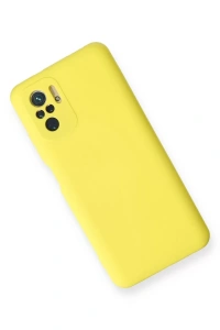 Xiaomi Redmi Note 10 Kılıf Nano içi Kadife Silikon - Sarı