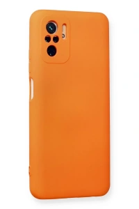 Xiaomi Redmi Note 10 Kılıf Nano içi Kadife Silikon - Turuncu