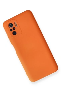 Xiaomi Redmi Note 10 Kılıf Nano içi Kadife Silikon - Turuncu