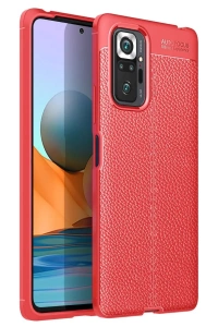 Xiaomi Redmi Note 10 Pro Kılıf Auto Focus Kapak - Kırmızı