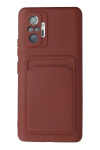 Xiaomi Redmi Note 10 Pro Kılıf Kelvin Kartvizitli Silikon - Bordo