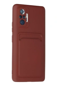 Xiaomi Redmi Note 10 Pro Kılıf Kelvin Kartvizitli Silikon - Bordo