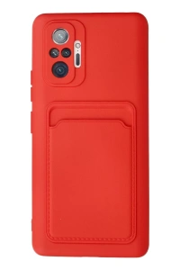 Xiaomi Redmi Note 10 Pro Kılıf Kelvin Kartvizitli Silikon - Kırmızı