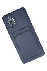 Xiaomi Redmi Note 10 Pro Kılıf Kelvin Kartvizitli Silikon - Lacivert