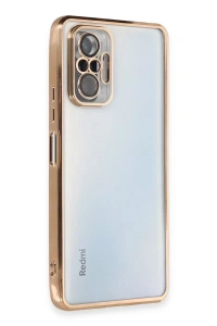 Xiaomi Redmi Note 10 Pro Kılıf Lensli Silikon - Gold