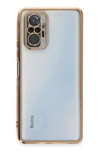 Xiaomi Redmi Note 10 Pro Kılıf Lensli Silikon - Gold