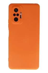 Xiaomi Redmi Note 10 Pro Kılıf Nano içi Kadife Silikon - Turuncu