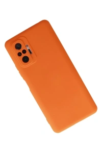 Xiaomi Redmi Note 10 Pro Kılıf Nano içi Kadife Silikon - Turuncu