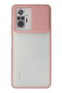 Xiaomi Redmi Note 10 Pro Kılıf Palm Buzlu Kamera Sürgülü Silikon - Pembe