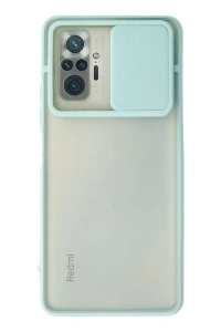 Xiaomi Redmi Note 10 Pro Kılıf Palm Buzlu Kamera Sürgülü Silikon - Turkuaz