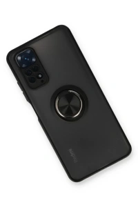 Xiaomi Redmi Note 11 Kılıf Montreal Yüzüklü Silikon Kapak - Siyah