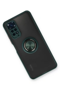 Xiaomi Redmi Note 11 Kılıf Montreal Yüzüklü Silikon Kapak - Yeşil