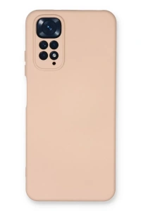 Xiaomi Redmi Note 11 Kılıf Nano içi Kadife Silikon - Pudra