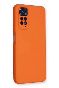 Xiaomi Redmi Note 11 Kılıf Nano içi Kadife Silikon - Turuncu
