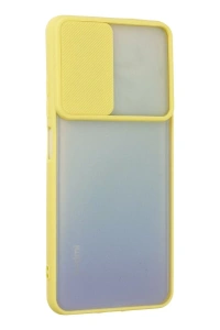 Xiaomi Redmi Note 11 Kılıf Palm Buzlu Kamera Sürgülü Silikon - Sarı