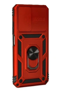 Xiaomi Redmi Note 11 Kılıf Pars Lens Yüzüklü Silikon - Kırmızı