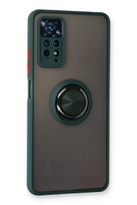 Xiaomi Redmi Note 11 Pro Kılıf Montreal Yüzüklü Silikon Kapak - Yeşil