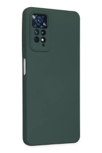 Xiaomi Redmi Note 11 Pro Kılıf Nano içi Kadife Silikon - Koyu Yeşil