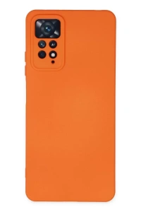 Xiaomi Redmi Note 11 Pro Kılıf Nano içi Kadife Silikon - Turuncu
