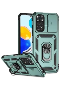 Xiaomi Redmi Note 11 Pro Kılıf Pars Lens Yüzüklü Silikon - Yeşil