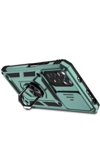 Xiaomi Redmi Note 11 Pro Kılıf Pars Lens Yüzüklü Silikon - Yeşil