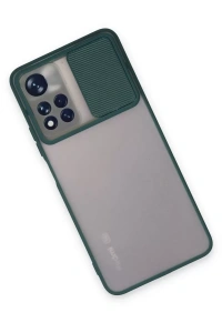 Xiaomi Redmi Note 11 Pro Plus 5G Kılıf Palm Buzlu Kamera Sürgülü Silikon - Yeşil