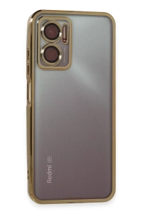 Xiaomi Redmi Note 11E Kılıf Lensli Silikon - Gold