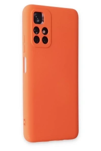Xiaomi Redmi Note 11T Kılıf Nano içi Kadife Silikon - Turuncu