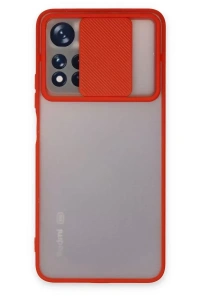 Xiaomi Redmi Note 11T Kılıf Palm Buzlu Kamera Sürgülü Silikon - Kırmızı