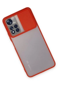 Xiaomi Redmi Note 11T Kılıf Palm Buzlu Kamera Sürgülü Silikon - Kırmızı