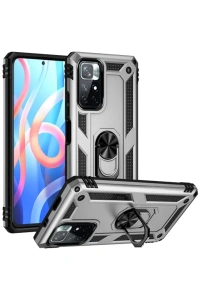 Xiaomi Redmi Note 11T Kılıf Sofya Yüzüklü Silikon Kapak - Gümüş